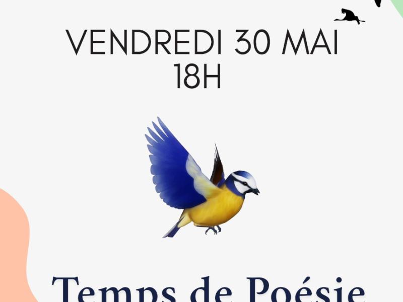 Temps de poésie, sur le thème des oiseaux. Le 30 mai à 18h, à la bibliothèque